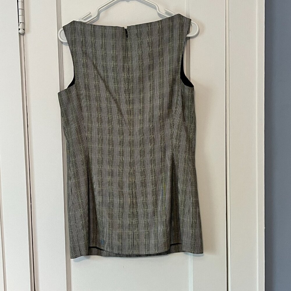 Ann Klein VTG houndstooth mini wool jumper dress size 8 plaid academia classic - Picture 2 of 7